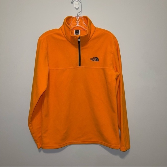 The North Face Rusted Orange Quarter Zip Fleece Sweater Boys Jacket Size XL - Picture 6 of 6
